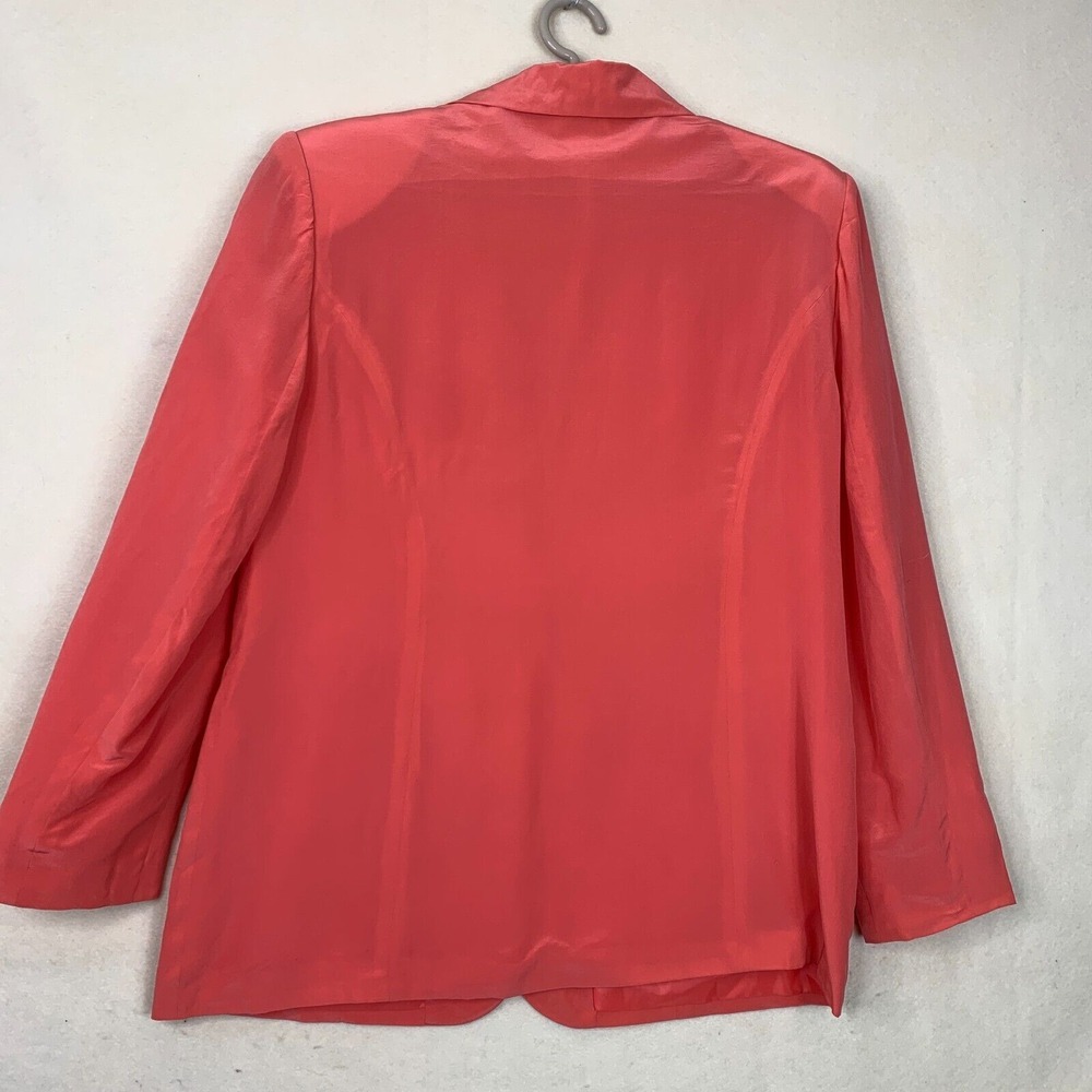 Stephanie Andrews Women's 100% Silk 2 Button Blazer Jacket Size 12 pocket - Picture 6 of 14